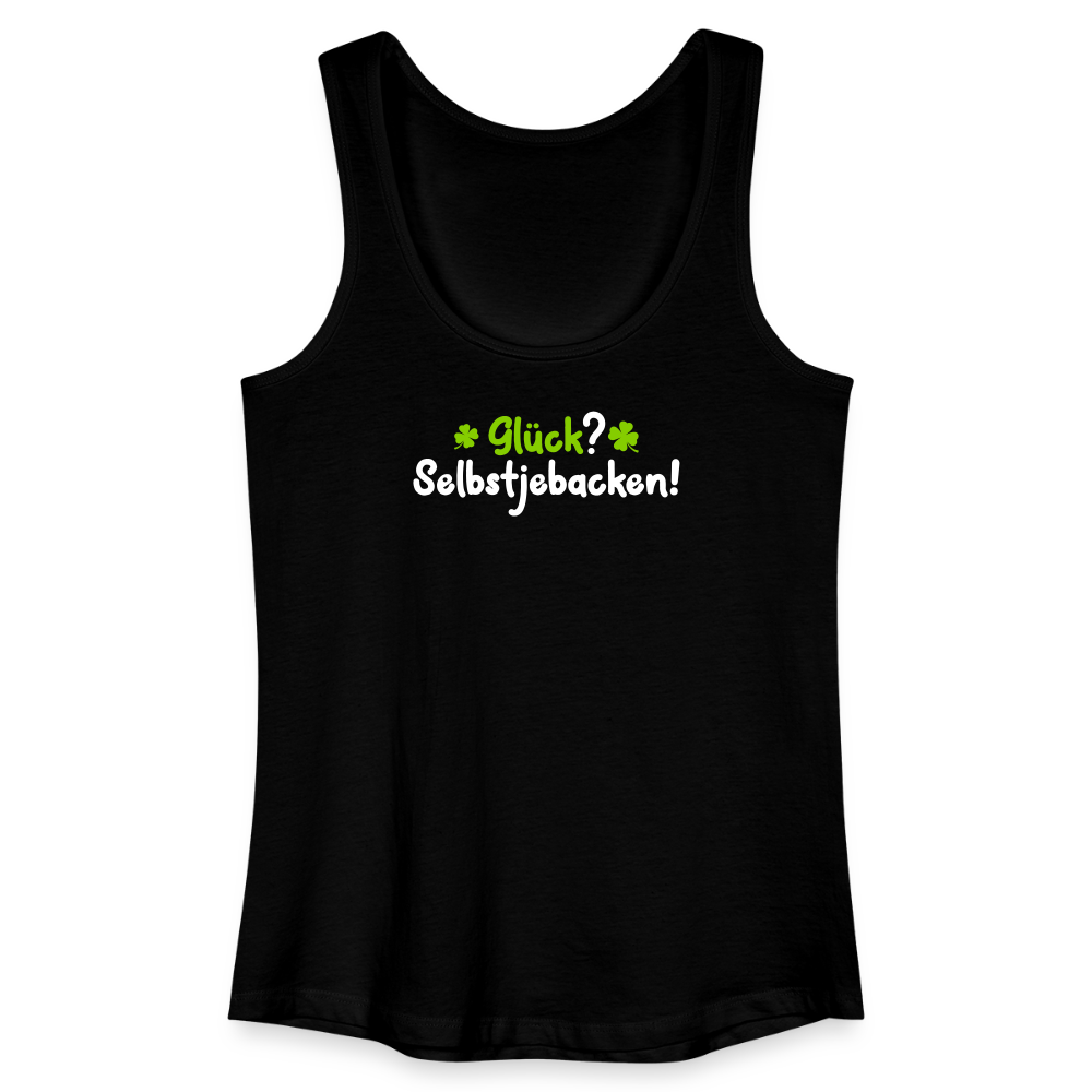 Glück? Selbstjebacken - Frauen Bio Tank Top - Schwarz