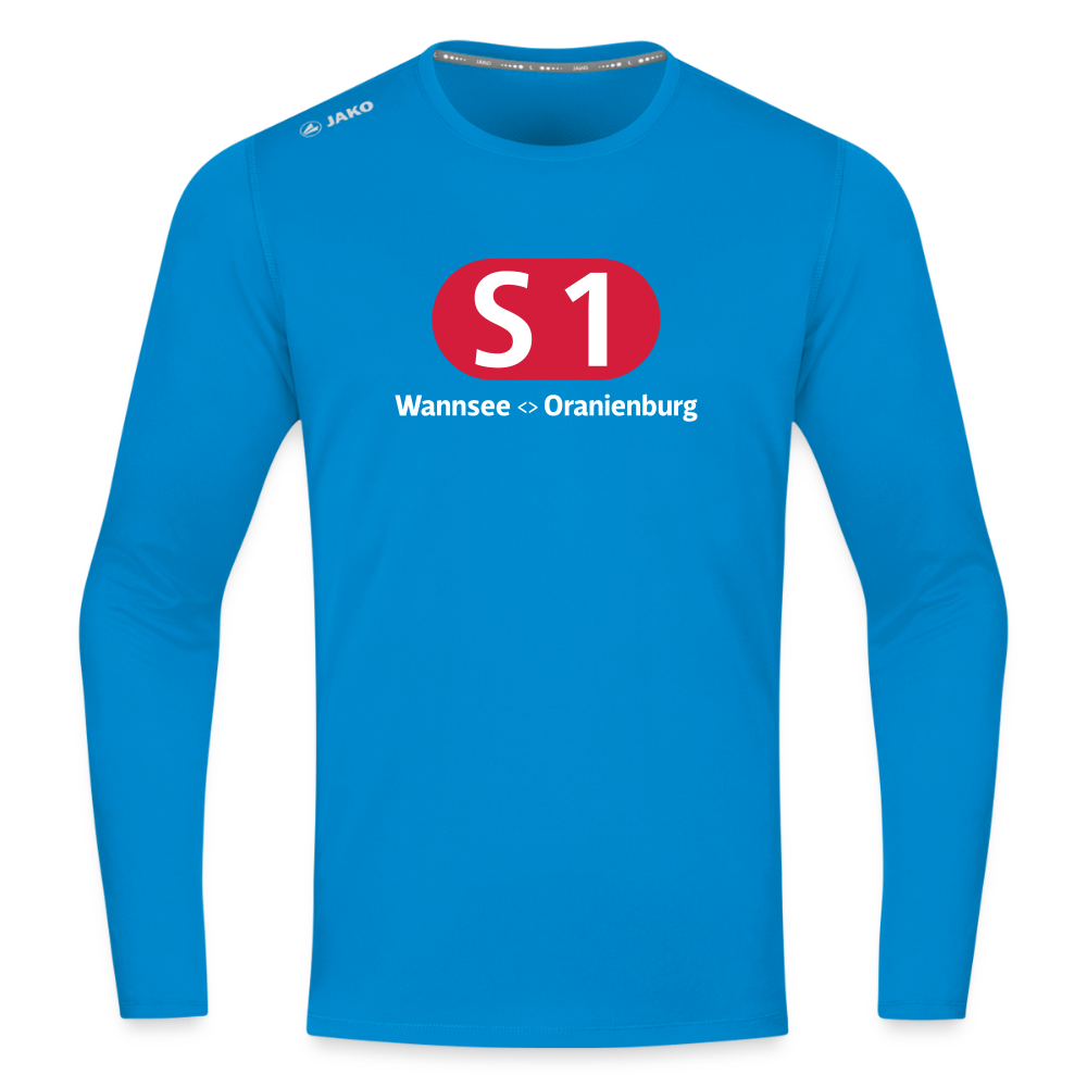 S1 - Männer Sport Langamshirt - Saphirblau