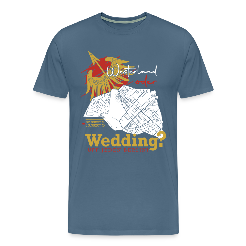 Westerland oder Wedding - Männer Premium T-Shirt - Blaugrau