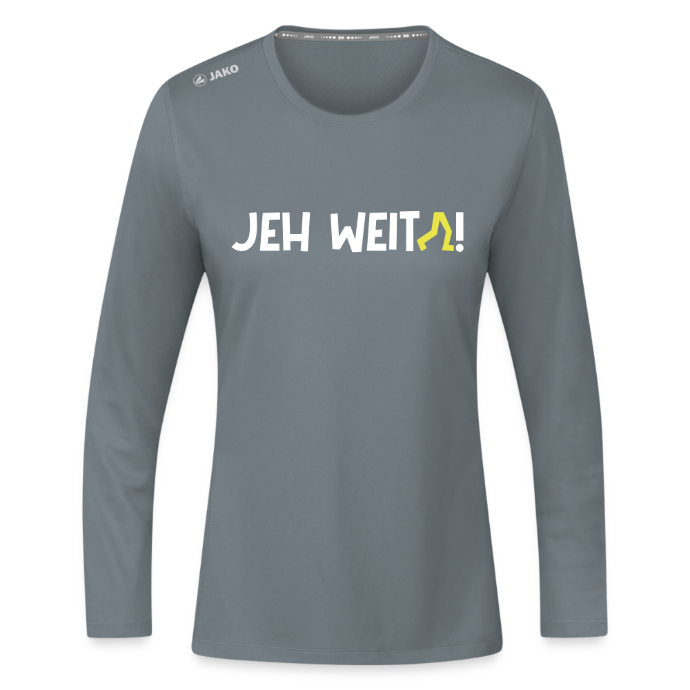 Jeh Weita! - Frauen Sport Langarmshirt - Grau