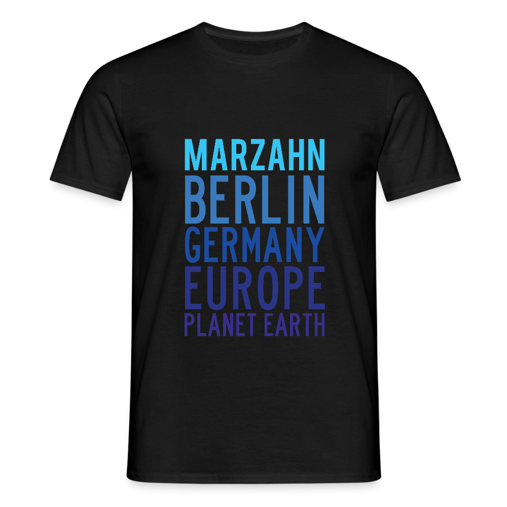 Marzahn Planet Earth - Männer Premium T-Shirt - Schwarz