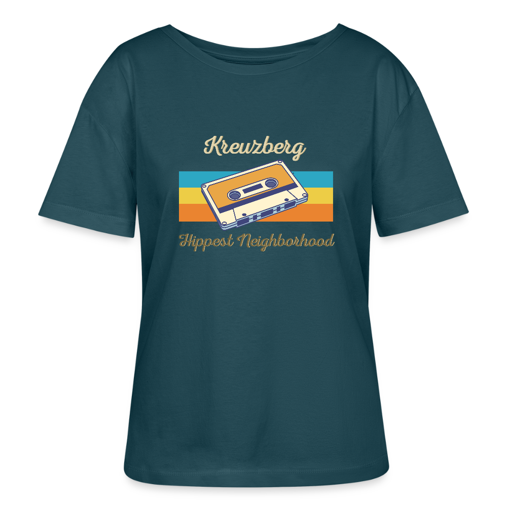 Kreuzberg Hippest Neighborhood - Relaxed Rundhals Frauen Bio-T-Shirt - Dunkles Petrol