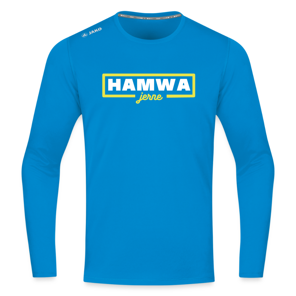hamwa - Männer Sport Langamshirt - Saphirblau