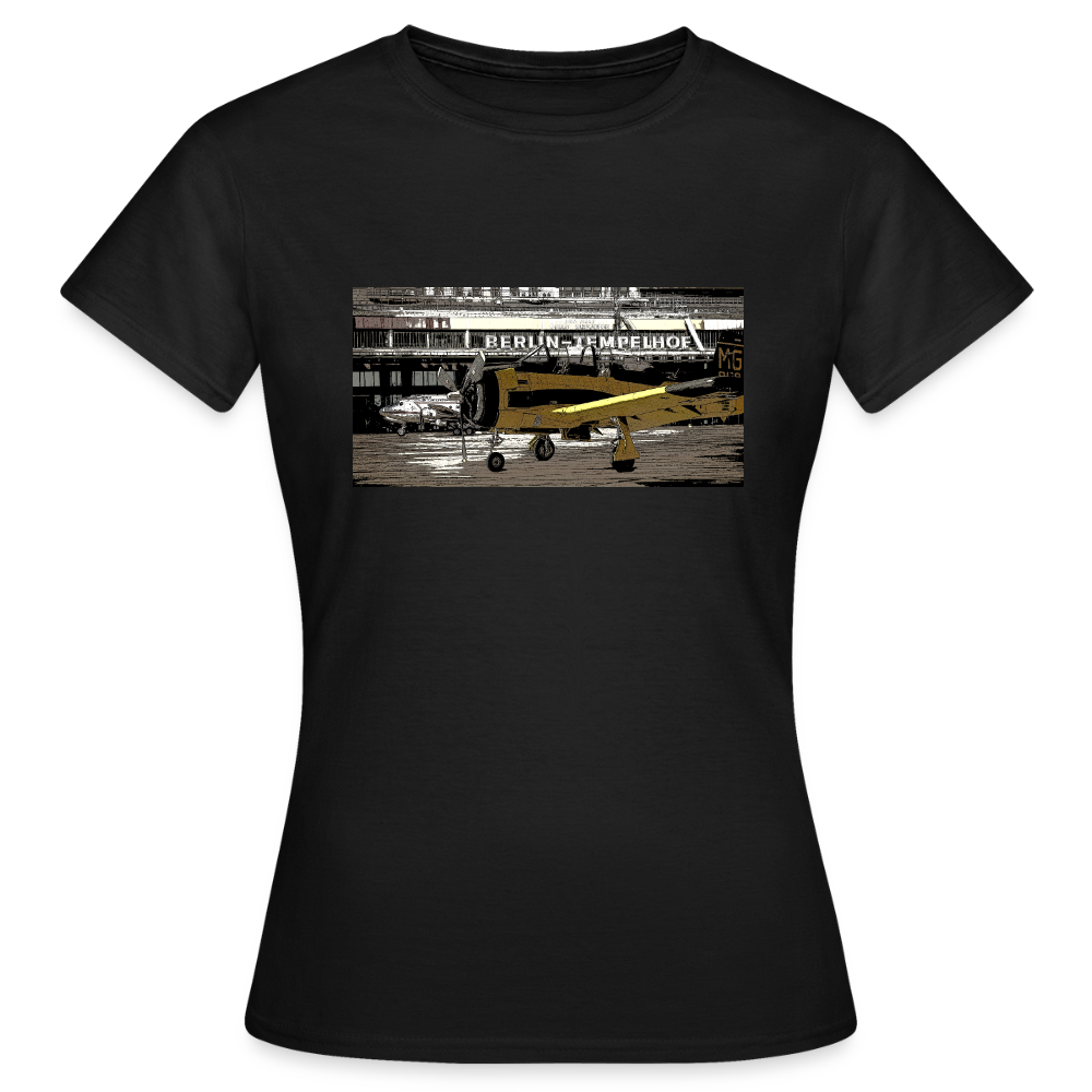 Tempelhof Flugzeug - Frauen Premium T-Shirt - Schwarz