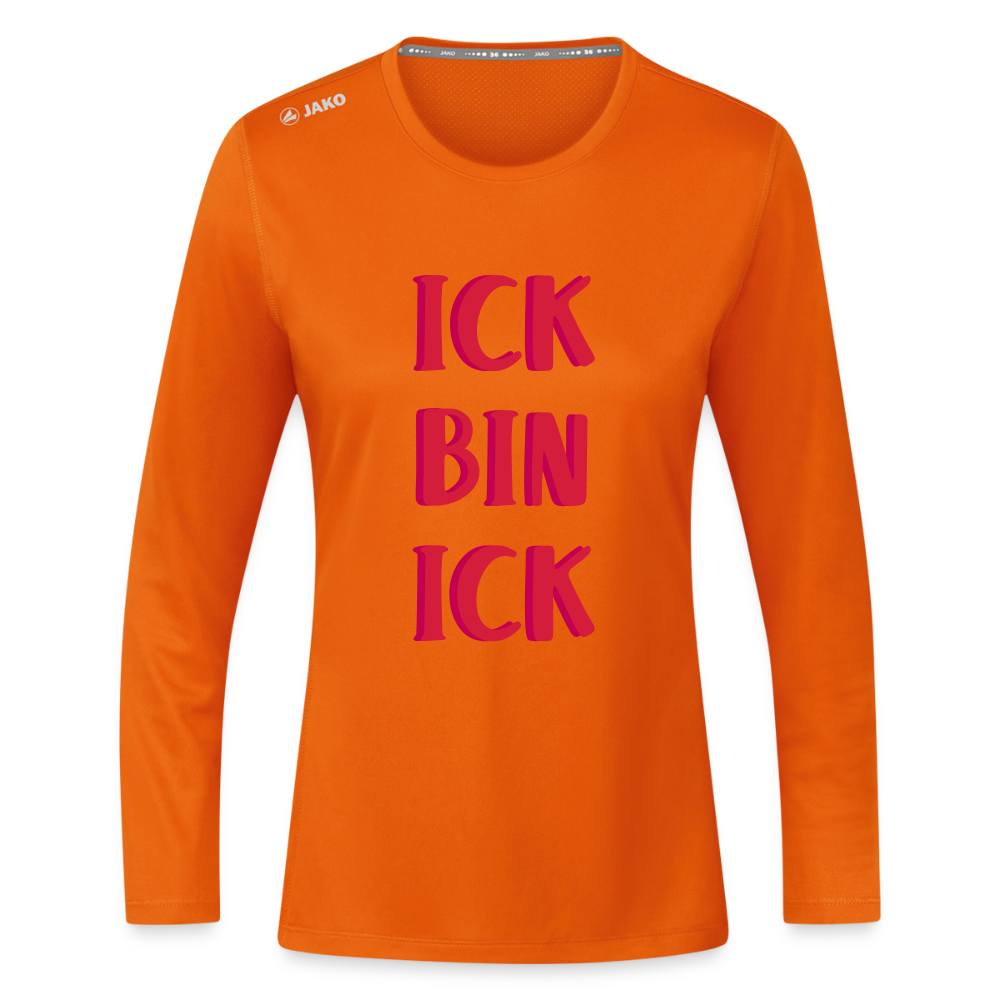 Ick bin Ick! - Frauen Sport Langarmshirt - Neonorange