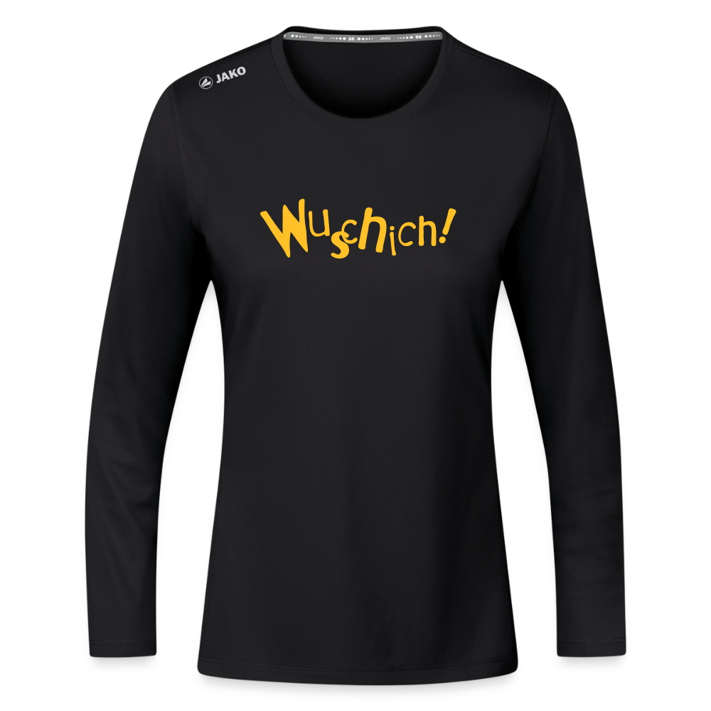 Wuschich! - Frauen Sport Langarmshirt - Schwarz