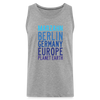 Marzahn Planet Earth - Männer Premium Tank Top - Grau meliert