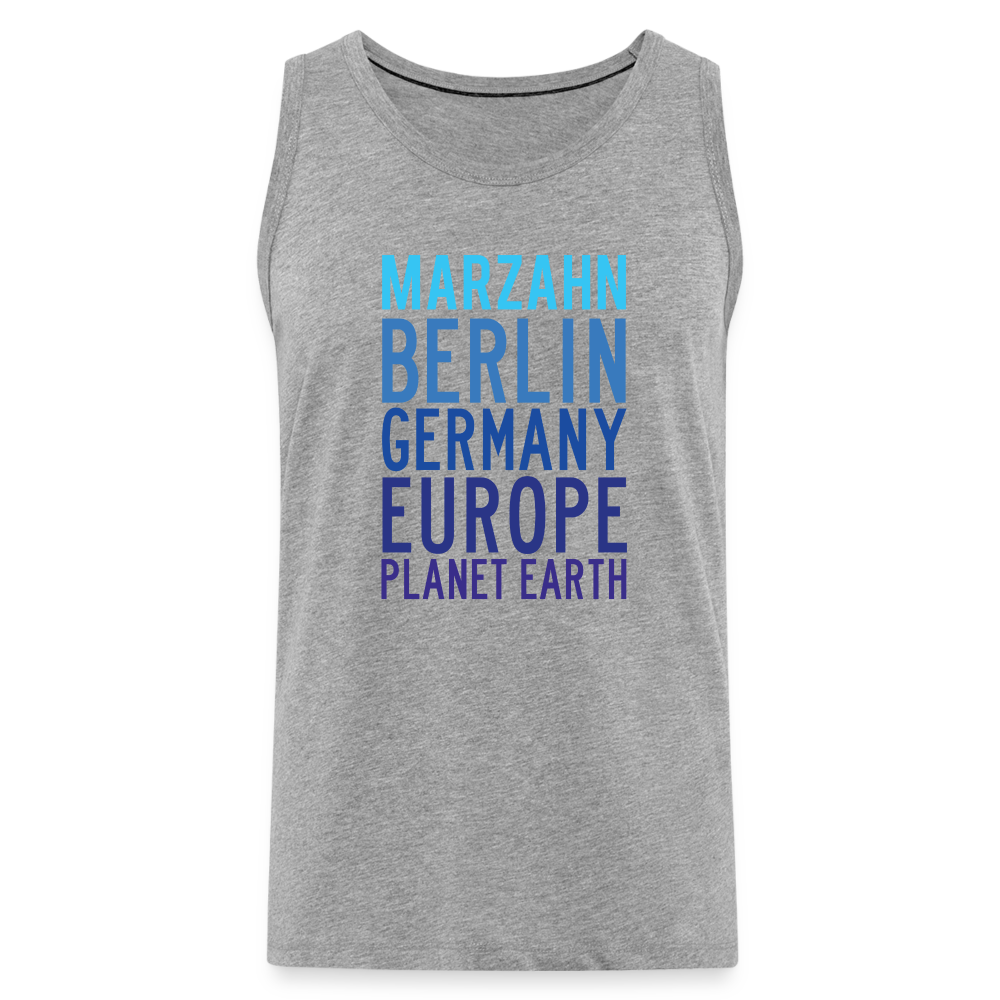 Marzahn Planet Earth - Männer Premium Tank Top - Grau meliert