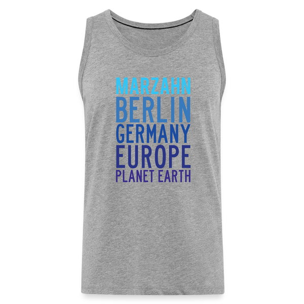 Marzahn Planet Earth - Männer Premium Tank Top - Grau meliert