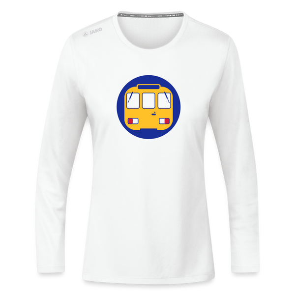 U-Bahntunnel - Frauen Sport Langarmshirt - Weiß