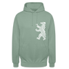 Berliner Bär im Netz - weiß - Unisex Hoodie - Graugrün