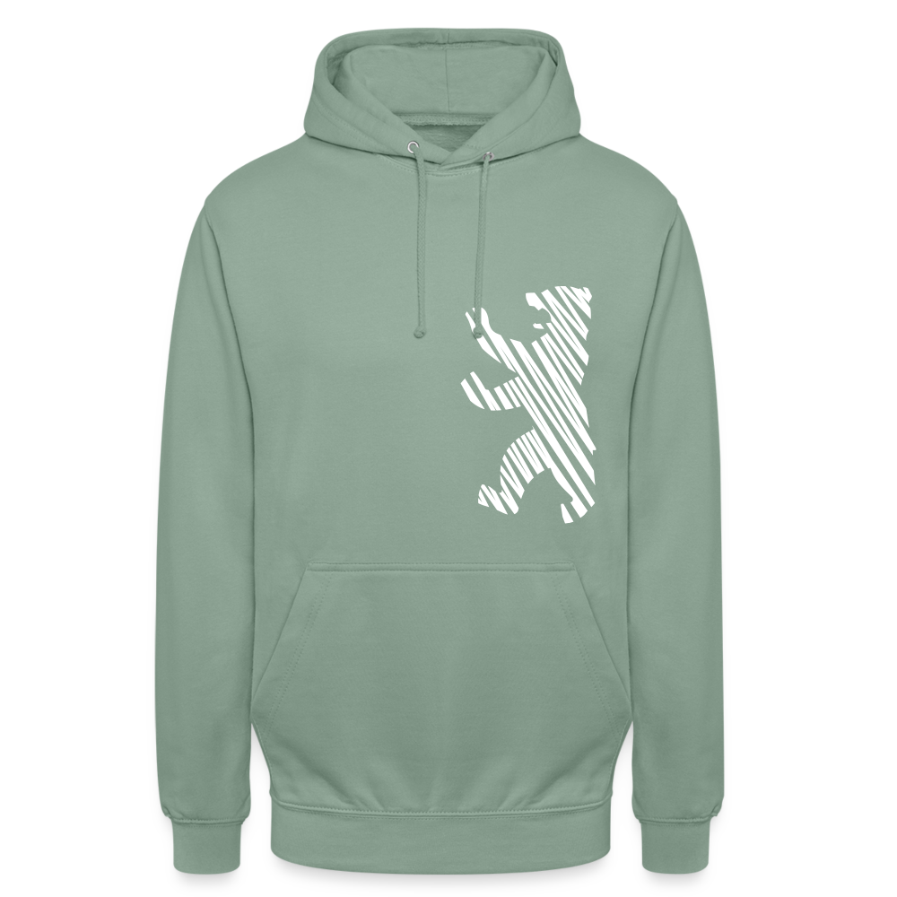 Berliner Bär im Netz - weiß - Unisex Hoodie - Graugrün