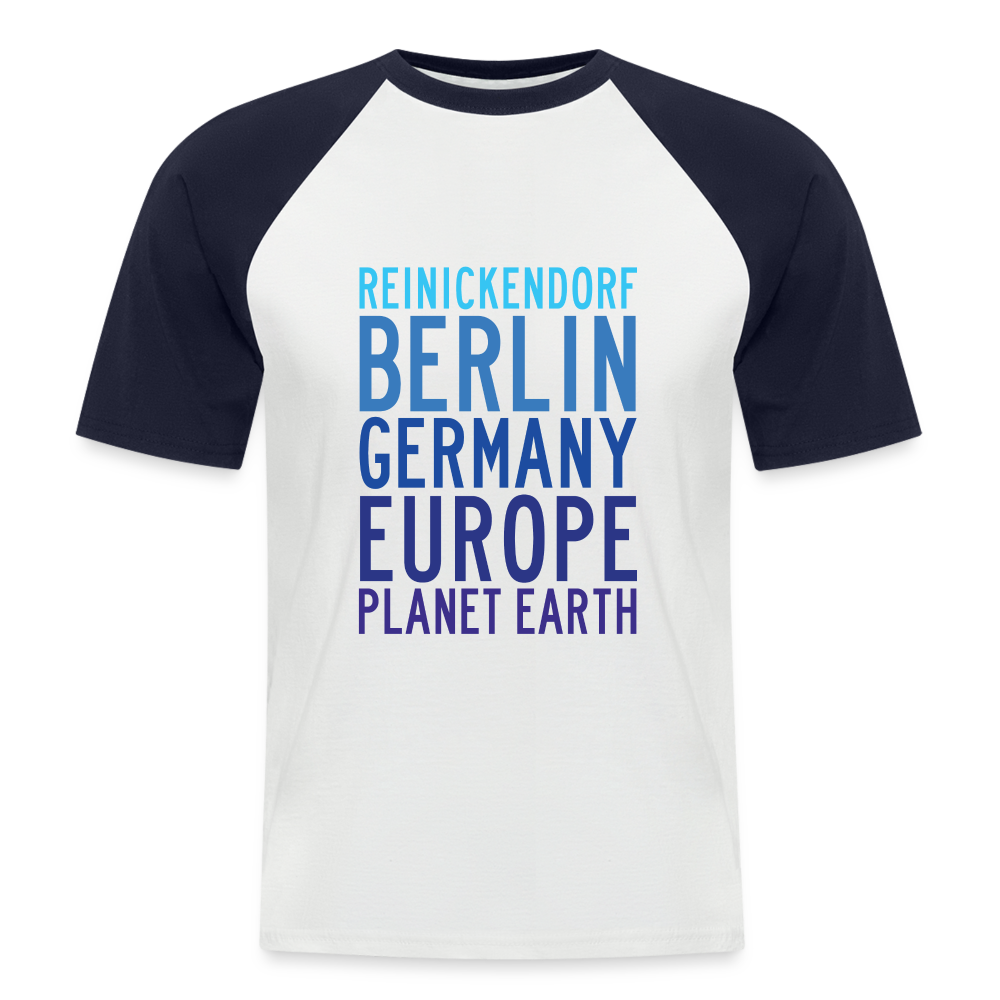 Reinickendorf Planet Earth - Männer Baseball T-Shirt - Weiß/Navy