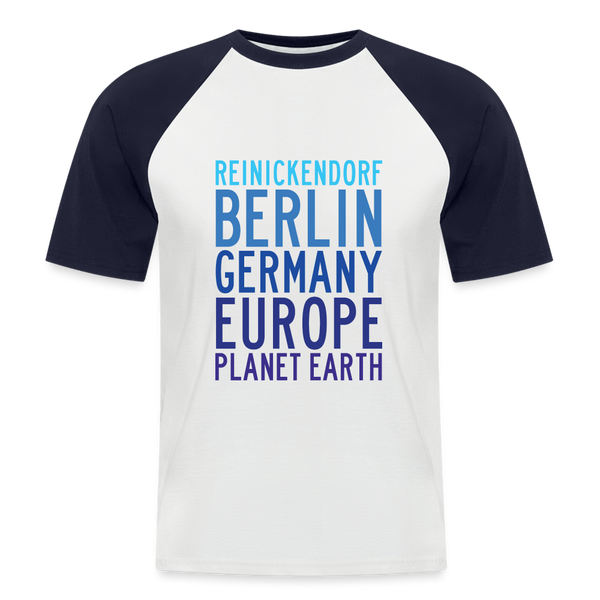 Reinickendorf Planet Earth - Männer Baseball T-Shirt - Weiß/Navy