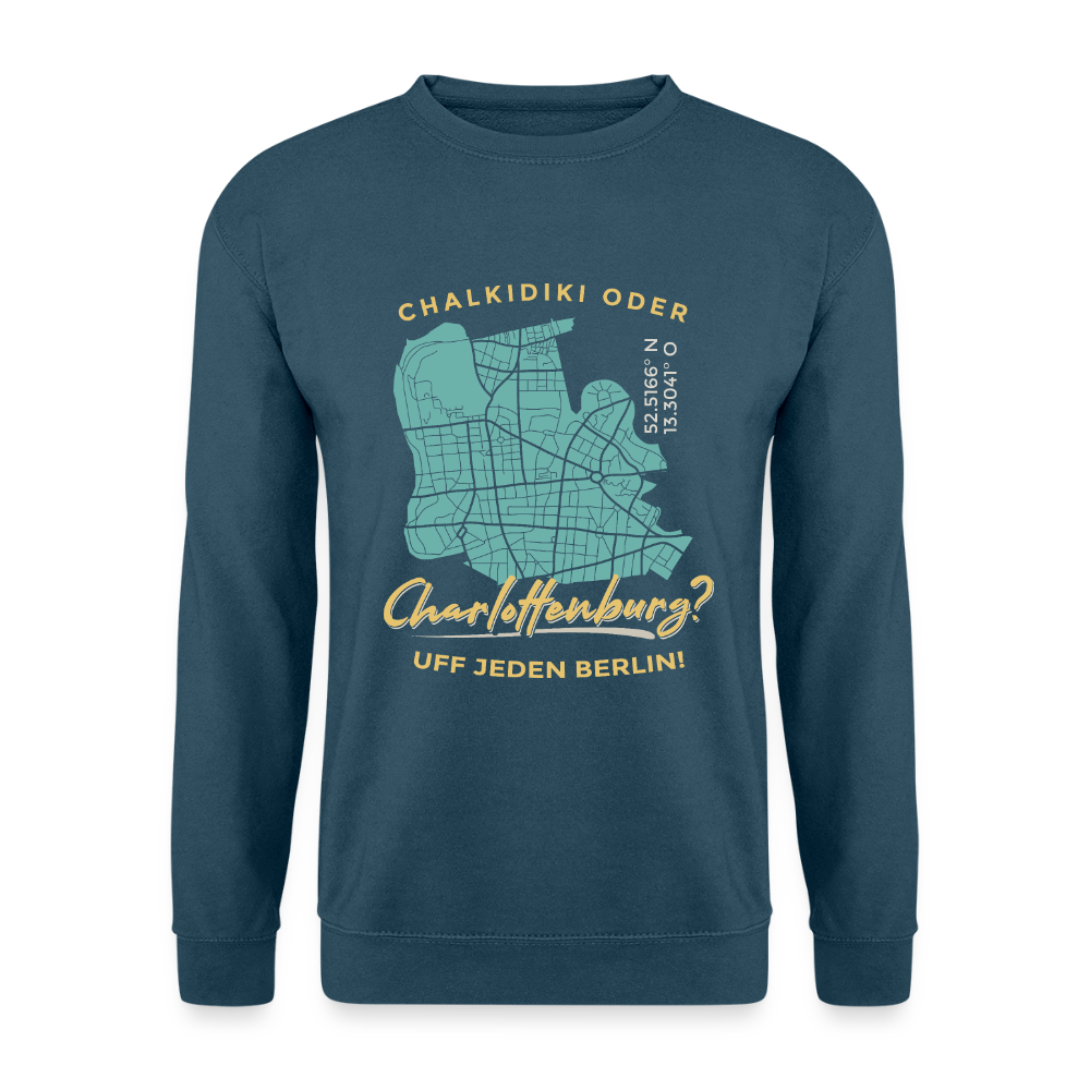 Chalkidiki oder Charlottenburg - Unisex Pullover - Indigoblau