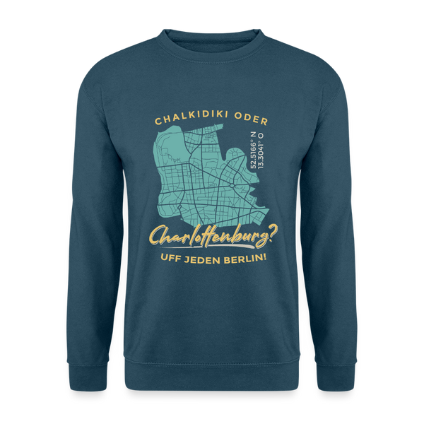 Chalkidiki oder Charlottenburg - Unisex Pullover - Indigoblau