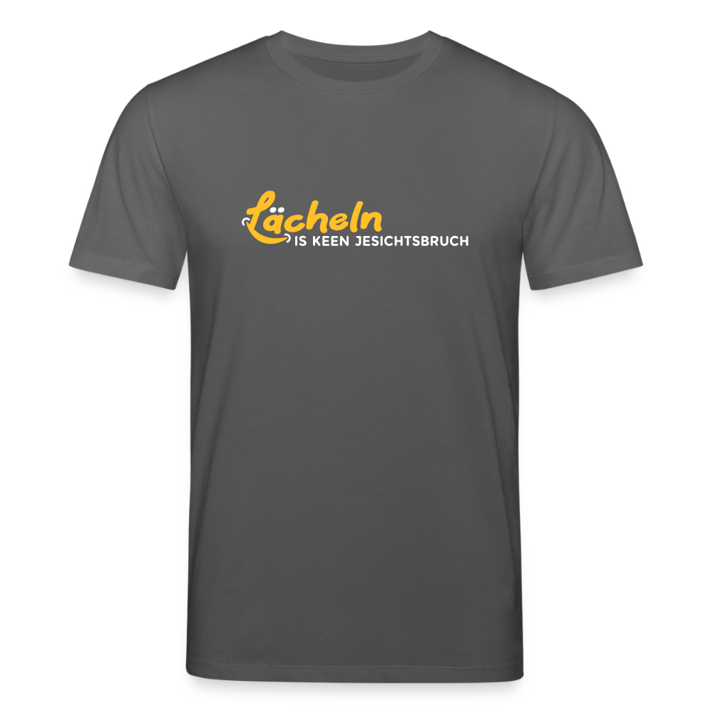 Lächeln is keen Jesichtsbruch - Unisex Bio T-Shirt - Anthrazit