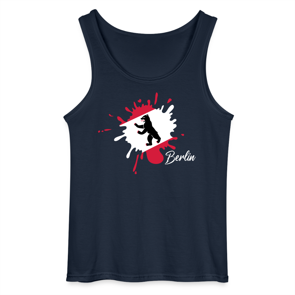 Berlin Klecks Bär - Männer Tank Top - Navy