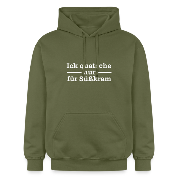Ick quatsche nur für Süßkram - Hoodie - Militärgrün