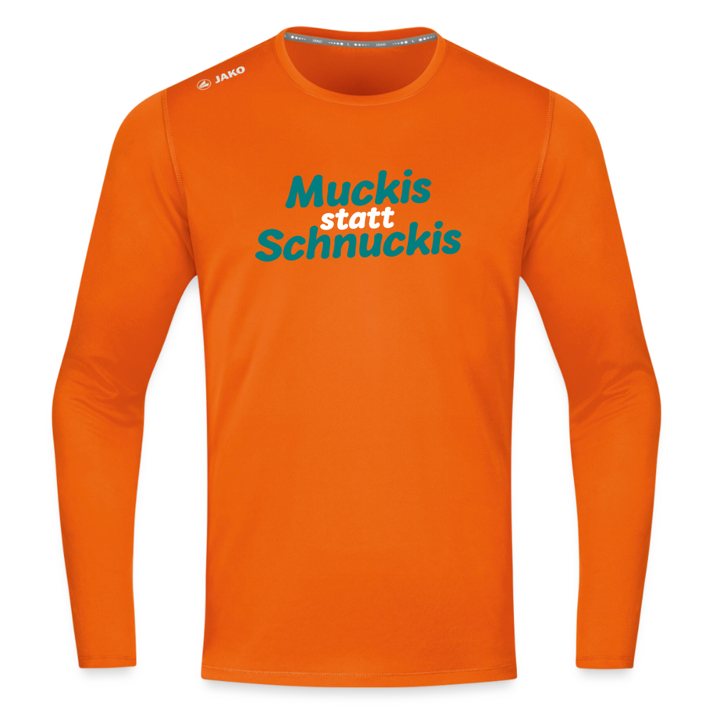 Muckis statt Schnuckis - Männer Sport Langamshirt - Neonorange