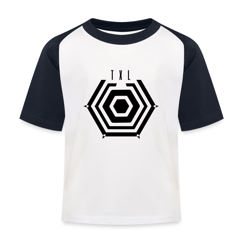 Tegel TXL Umrisse - Kinder Baseball T-Shirt - Weiß/Navy