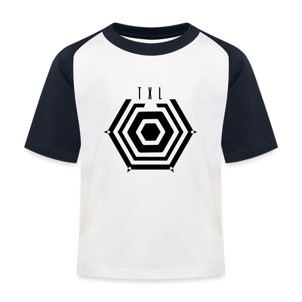 Tegel TXL Umrisse - Kinder Baseball T-Shirt - Weiß/Navy