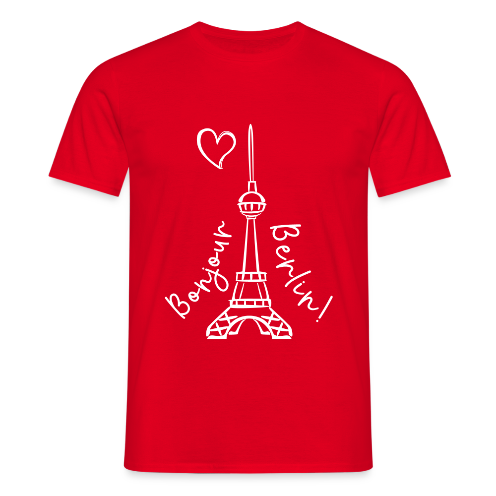 Eiffelturm in Berlin Bonjour - Männer Premium T-Shirt - Rot