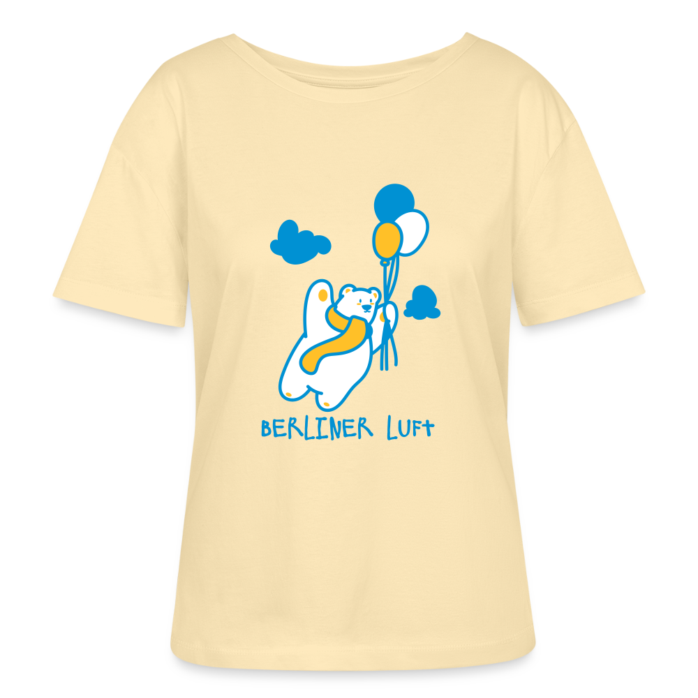 Der Bär fliegt - Relaxed Rundhals Frauen Bio-T-Shirt - Creme
