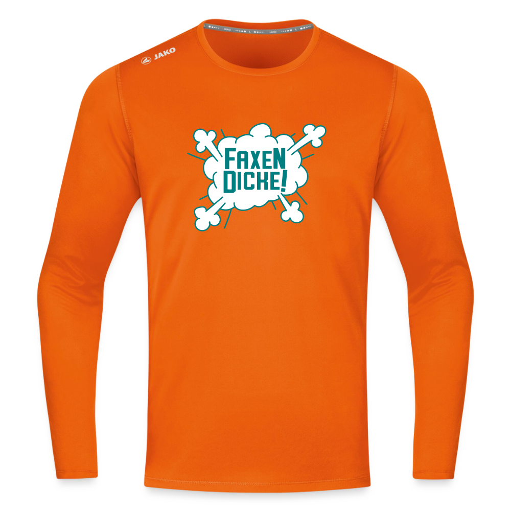 Faxen Dicke! - Männer Sport Langamshirt - Neonorange