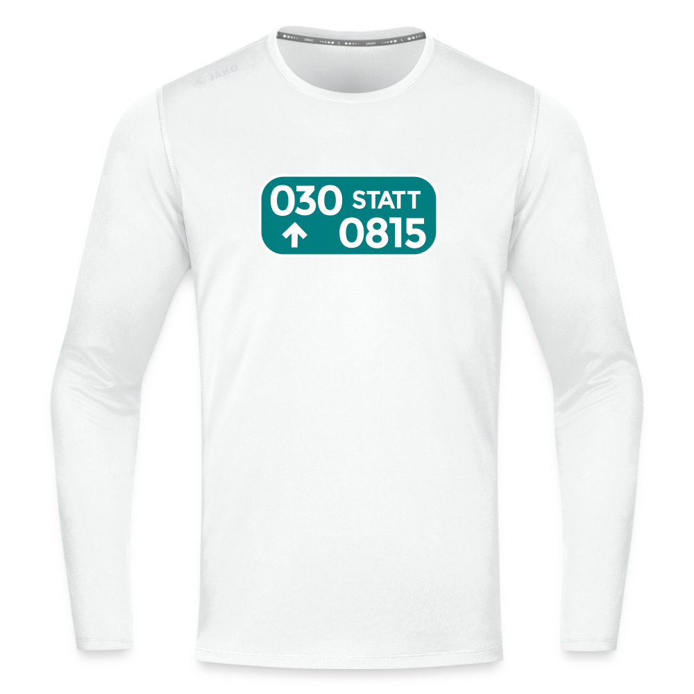 030 statt 0815 - Männer Sport Langamshirt - Weiß