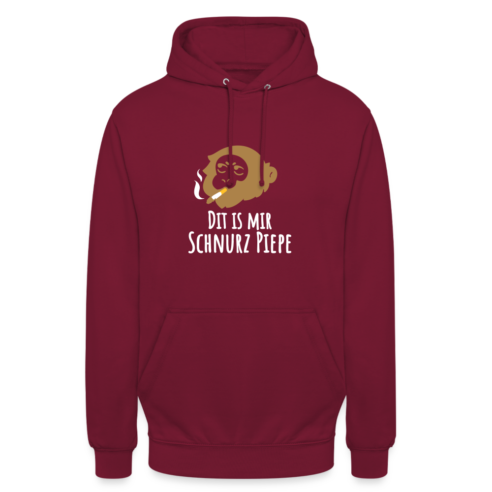 Dit is mir Schnurz Affe - Unisex Hoodie - Bordeaux