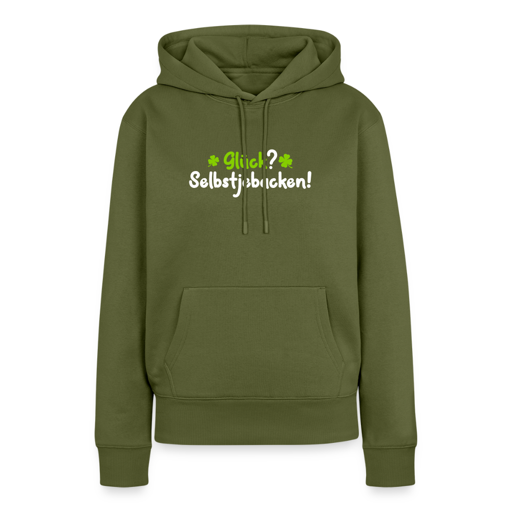 Glück? Selbstjebacken - Frauen Premium Hoodie - Khaki