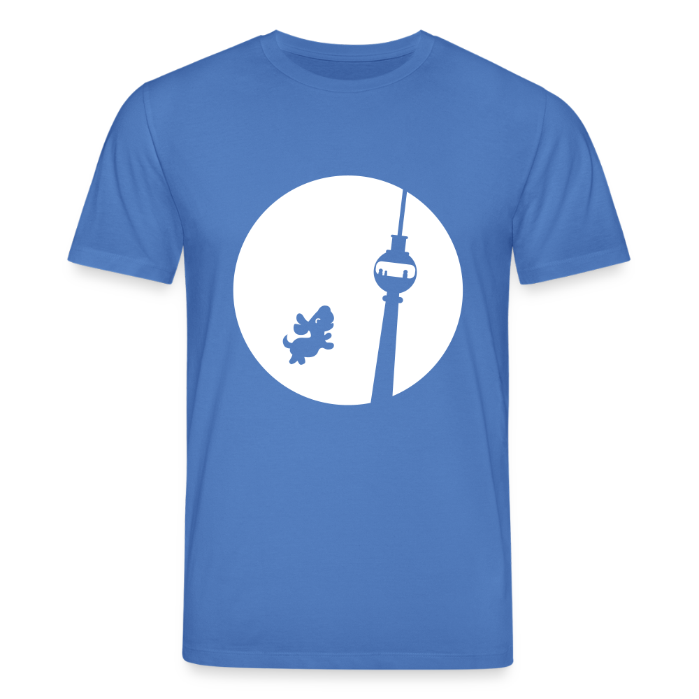 Hund am Fernsehturm - Unisex Bio T-Shirt - Achtsames Blau