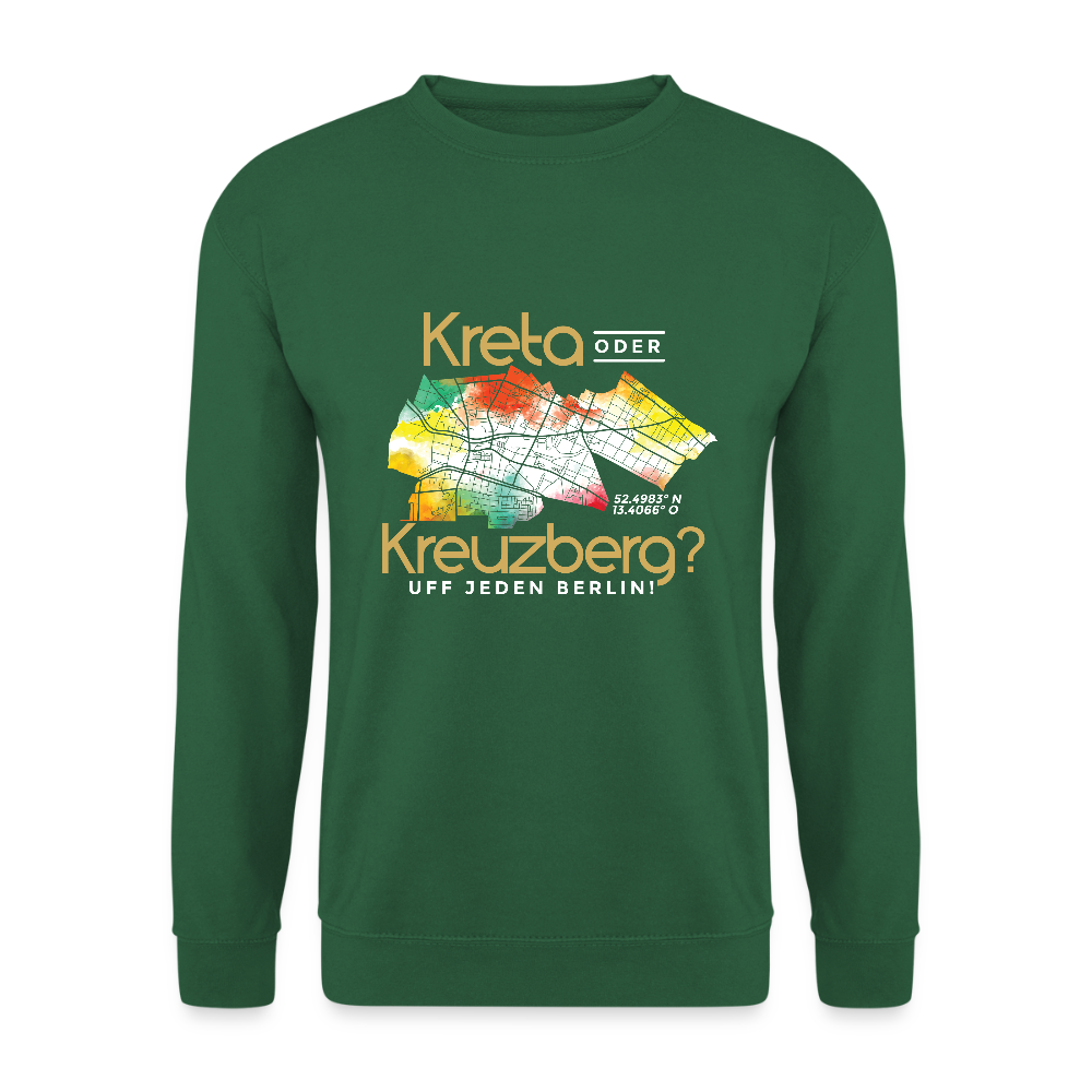 Kreta oder Kreuzberg - Unisex Pullover - Grün