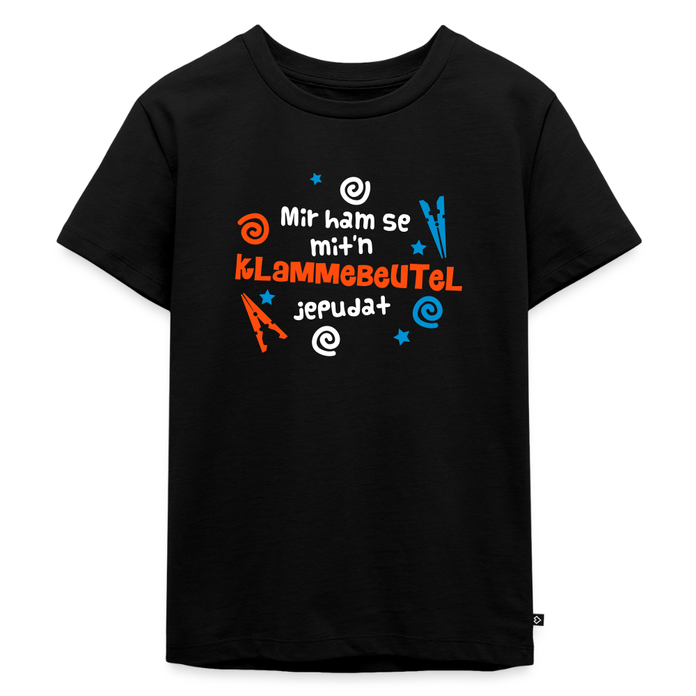 Mit'n Klammabeutel jepudat - Kinder Premium T-Shirt - Schwarz