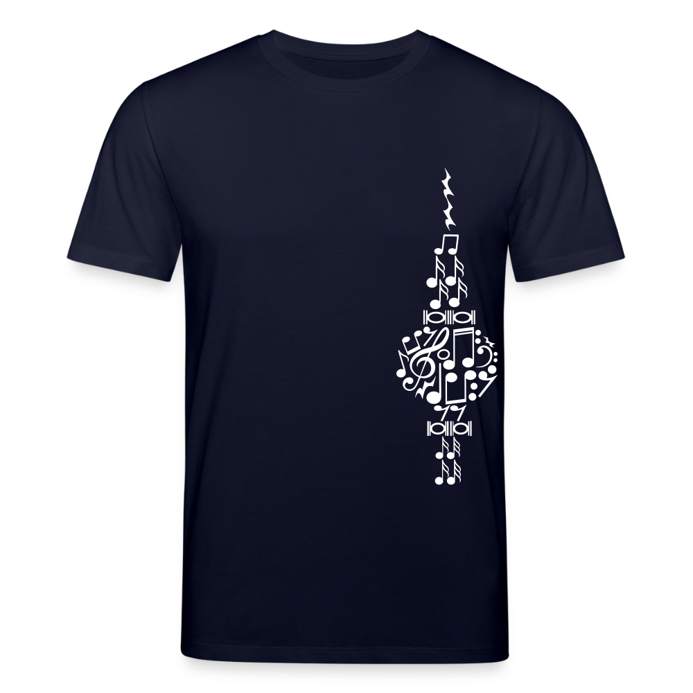 Fernsehturm der Noten - Unisex Bio T-Shirt - Navy