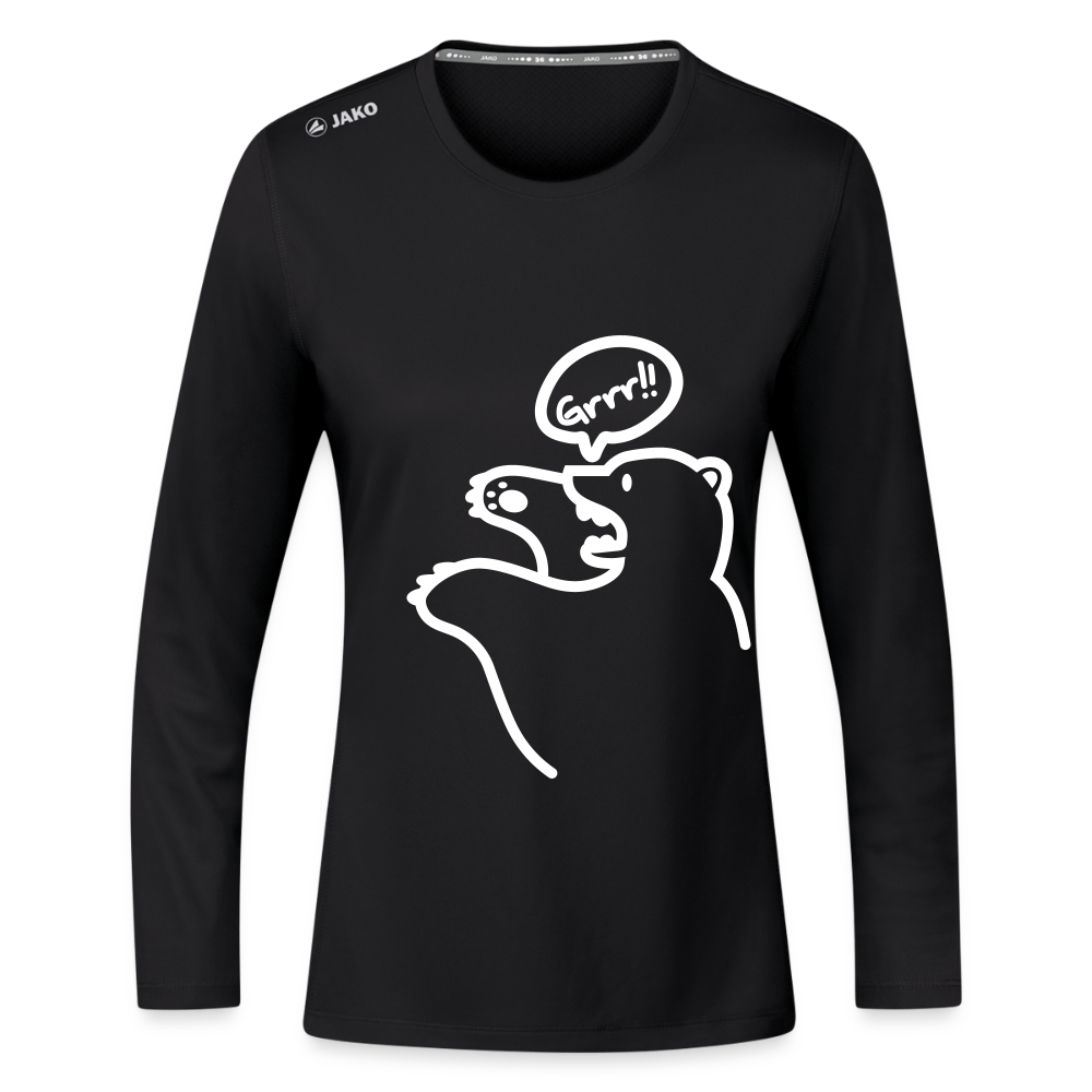 Böser Berliner Bär - Frauen Sport Langarmshirt - Schwarz