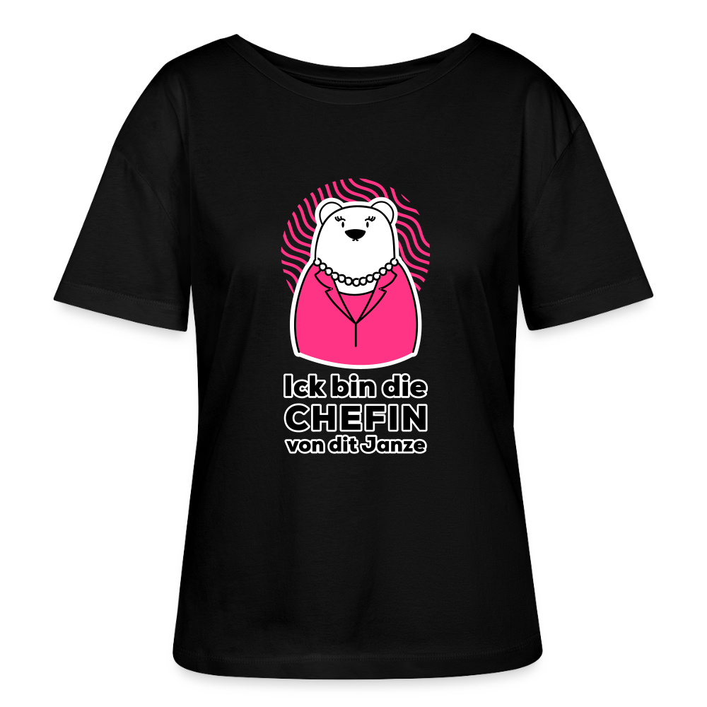 Chefin - Relaxed Rundhals Frauen Bio-T-Shirt - Schwarz
