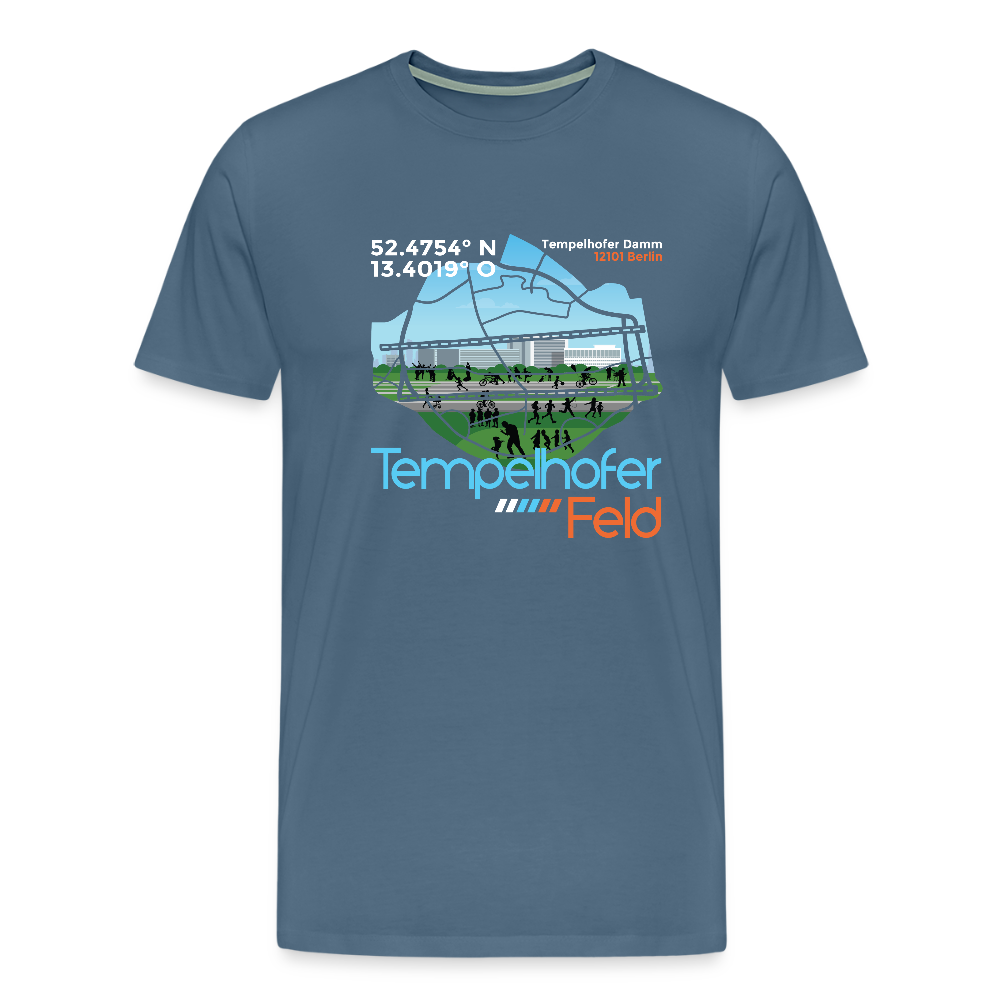 Tempelhofer Feld - Männer Premium T-Shirt - Blaugrau
