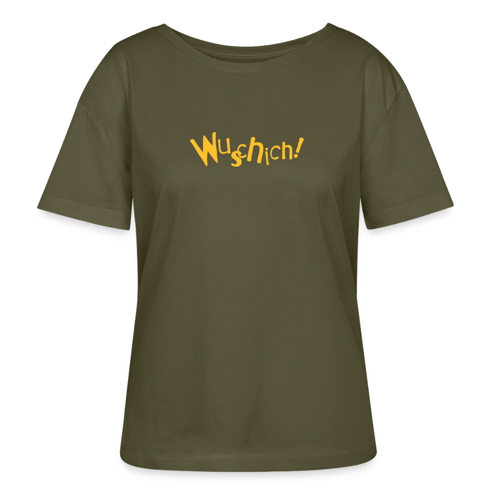 Wuschich! - Relaxed Rundhals Frauen Bio-T-Shirt - Khaki