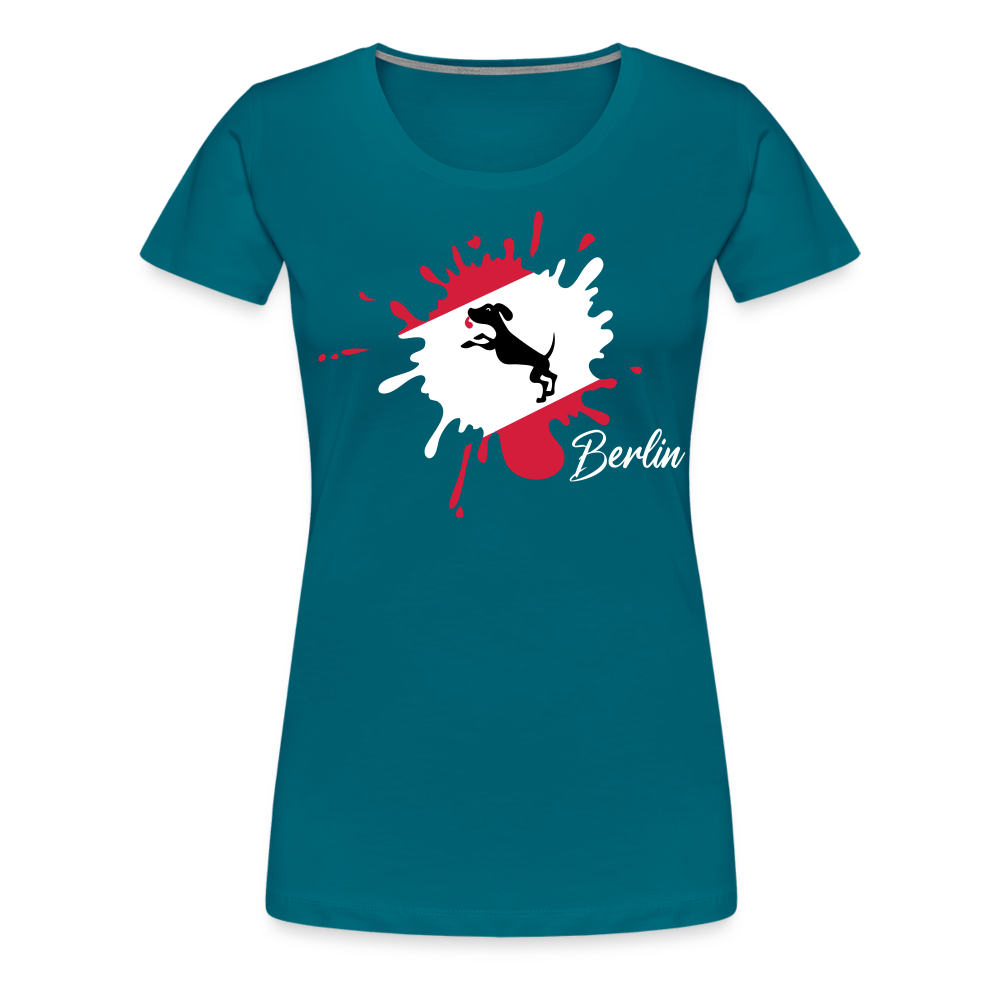 Berlin Klecks Hund - Frauen Premium T-Shirt - Divablau