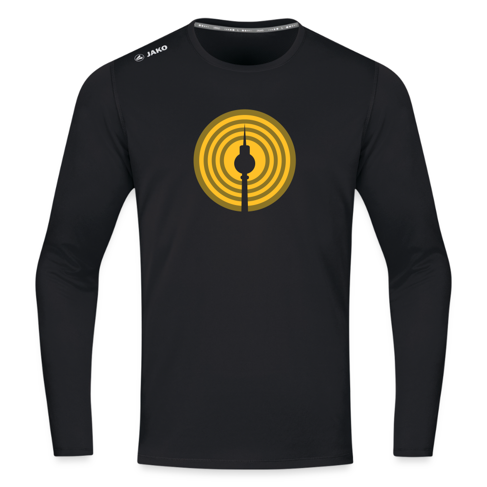 Berlin im Fokus - Männer Sport Langamshirt - Schwarz