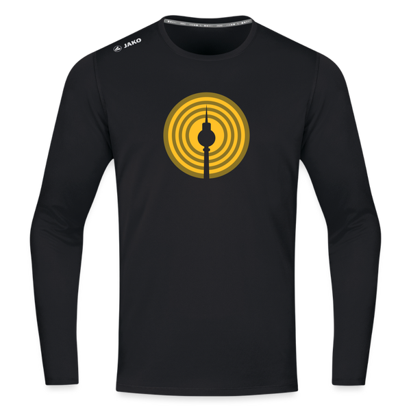 Berlin im Fokus - Männer Sport Langamshirt - Schwarz