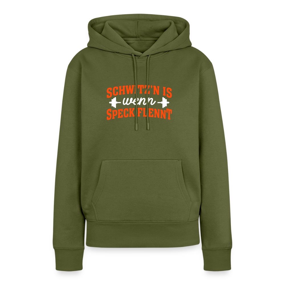 Schwitz'n is wenn Speck flennt - Frauen Premium Hoodie - Khaki