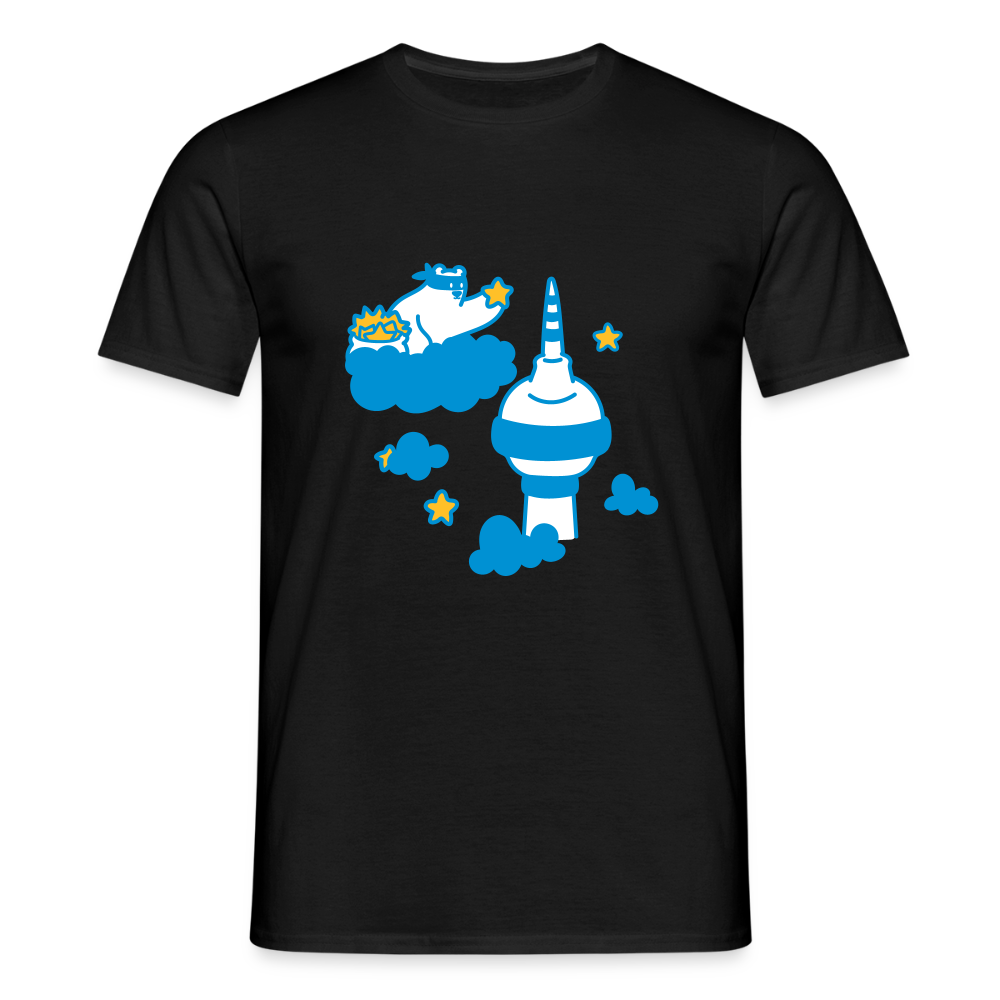 Berliner Bär bei Nacht - Männer Premium T-Shirt - Schwarz