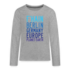 F'hain - Planet Earth - Teenager Langarmshirt - Grau meliert