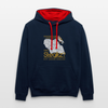 Stockholm oder Steglitz - Kontrast Hoodie - Navy/Rot