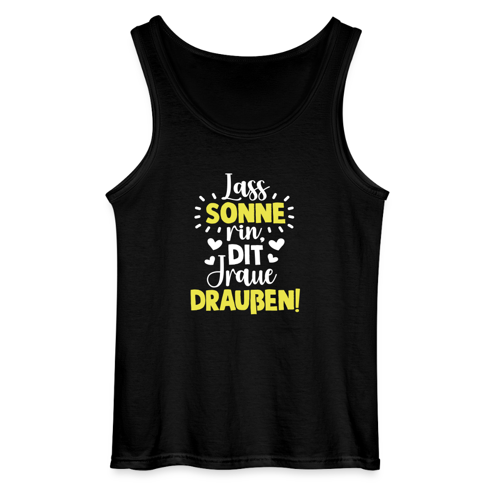 Lass Sonne rin, dit Jraue draußen! - Männer Tank Top - Schwarz