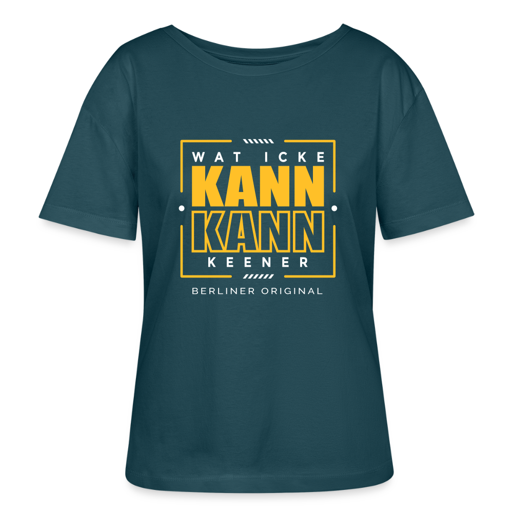 Wat Icke Kann, Kann Keener - Relaxed Rundhals Frauen Bio-T-Shirt - Dunkles Petrol