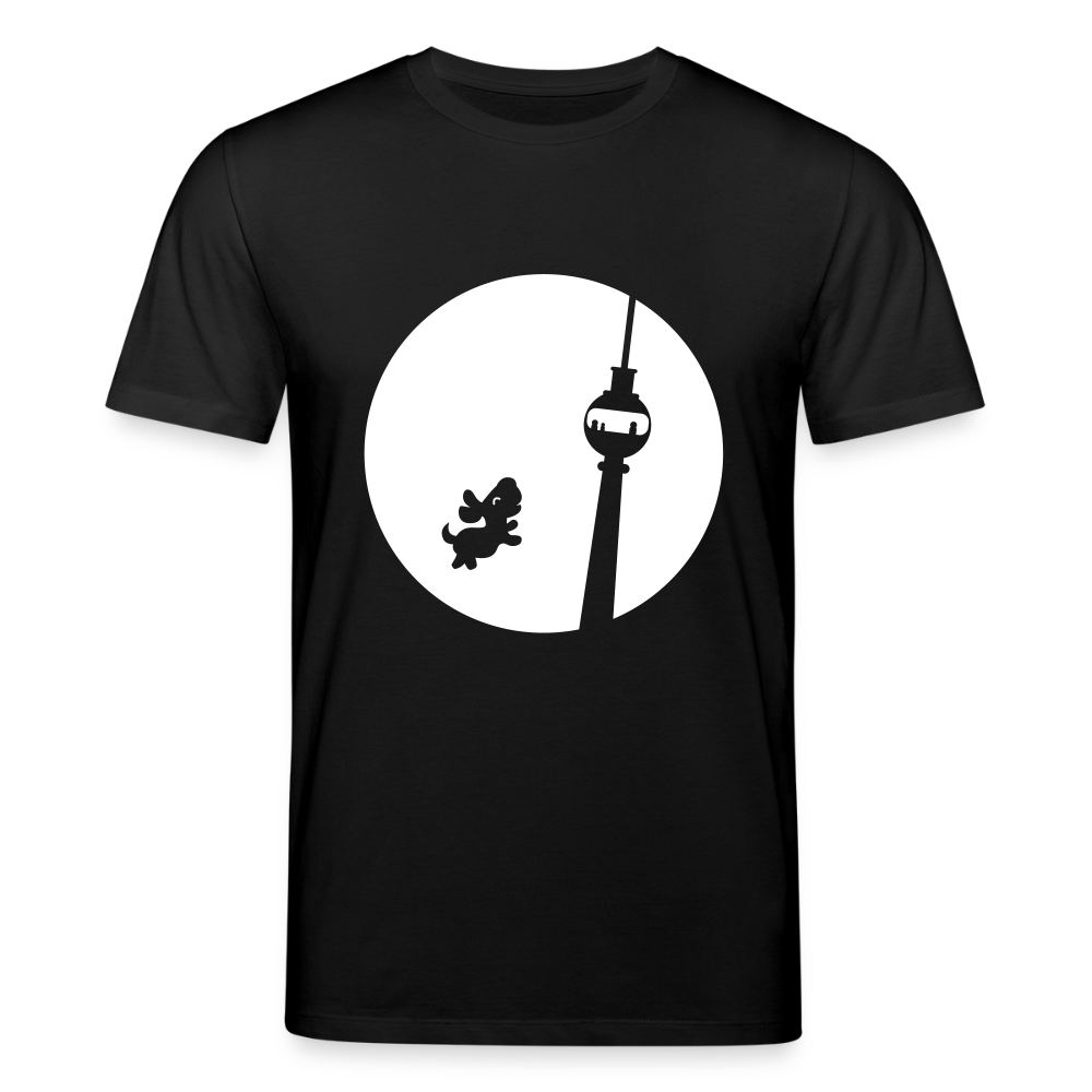 Hund am Fernsehturm - Unisex Bio T-Shirt - Schwarz